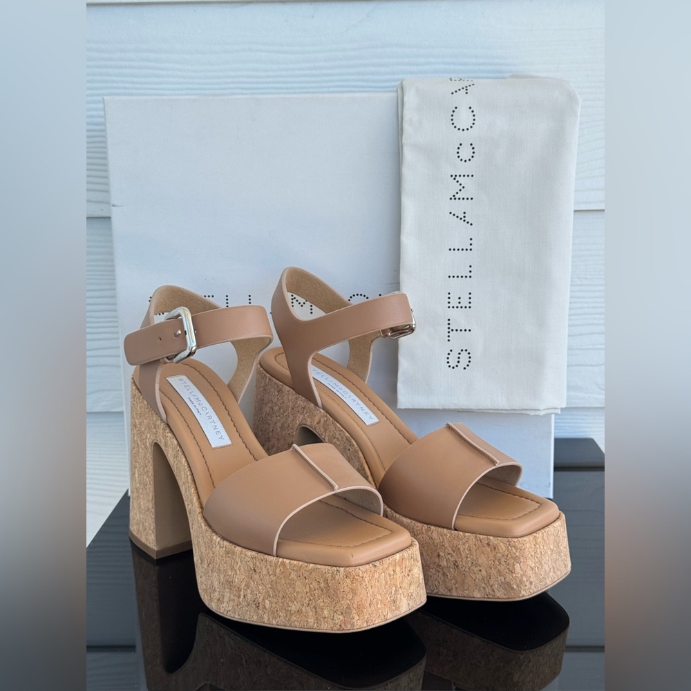 Stella McCartney Brown Cork Platform Heels